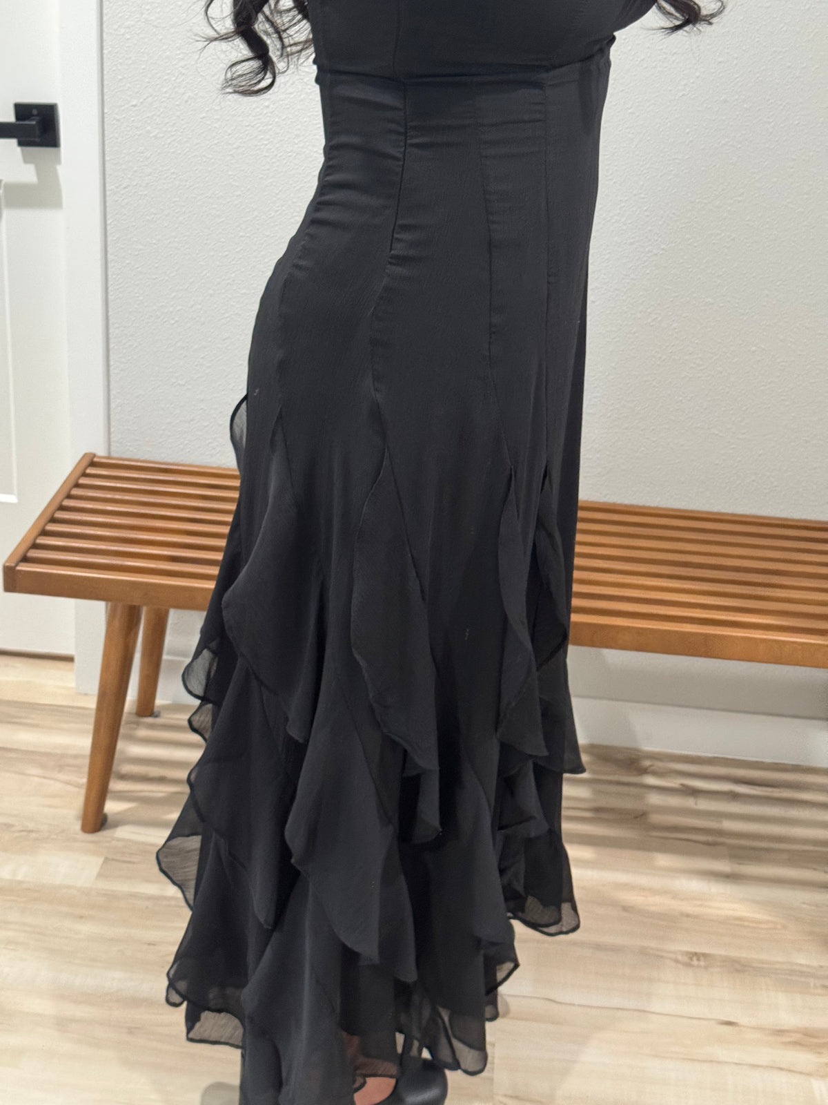 She Stole The Spotlight maxi ruffle hem dress