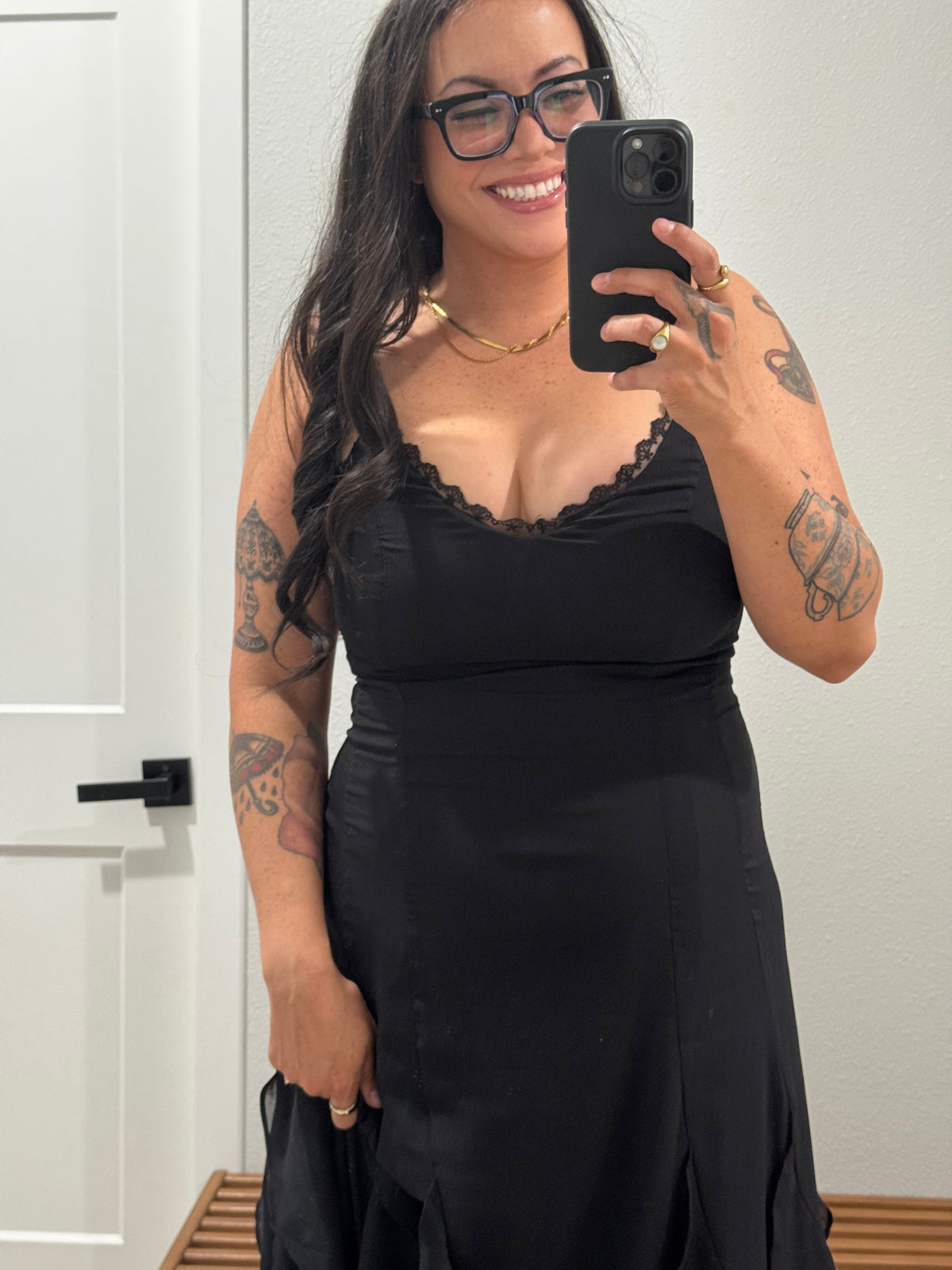 She Stole The Spotlight maxi ruffle hem dress