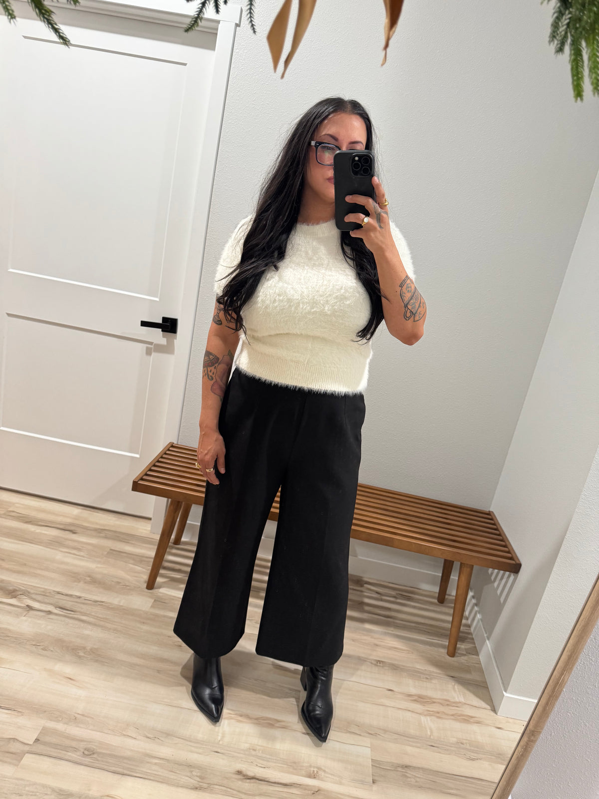 Night Is Young fuzzy pullover knit top