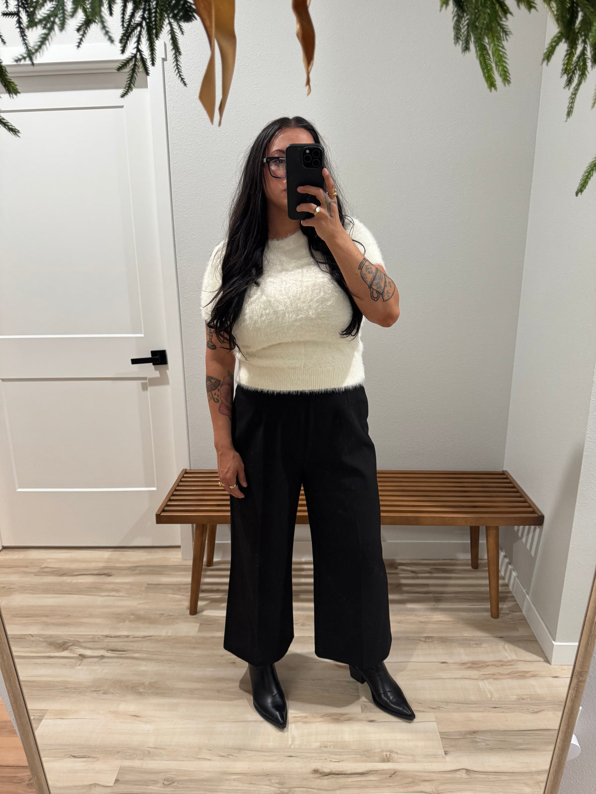 Night Is Young fuzzy pullover knit top