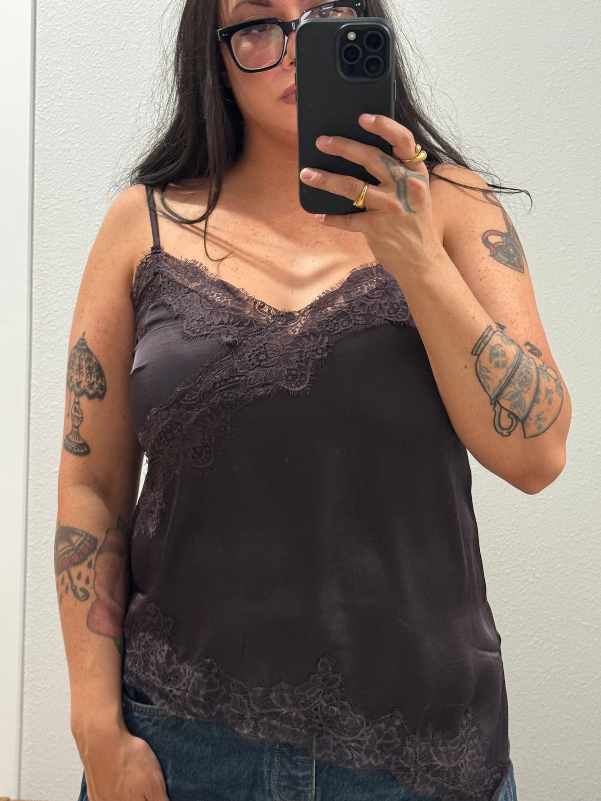 Haven’t You Heard asymmetrical lace tank