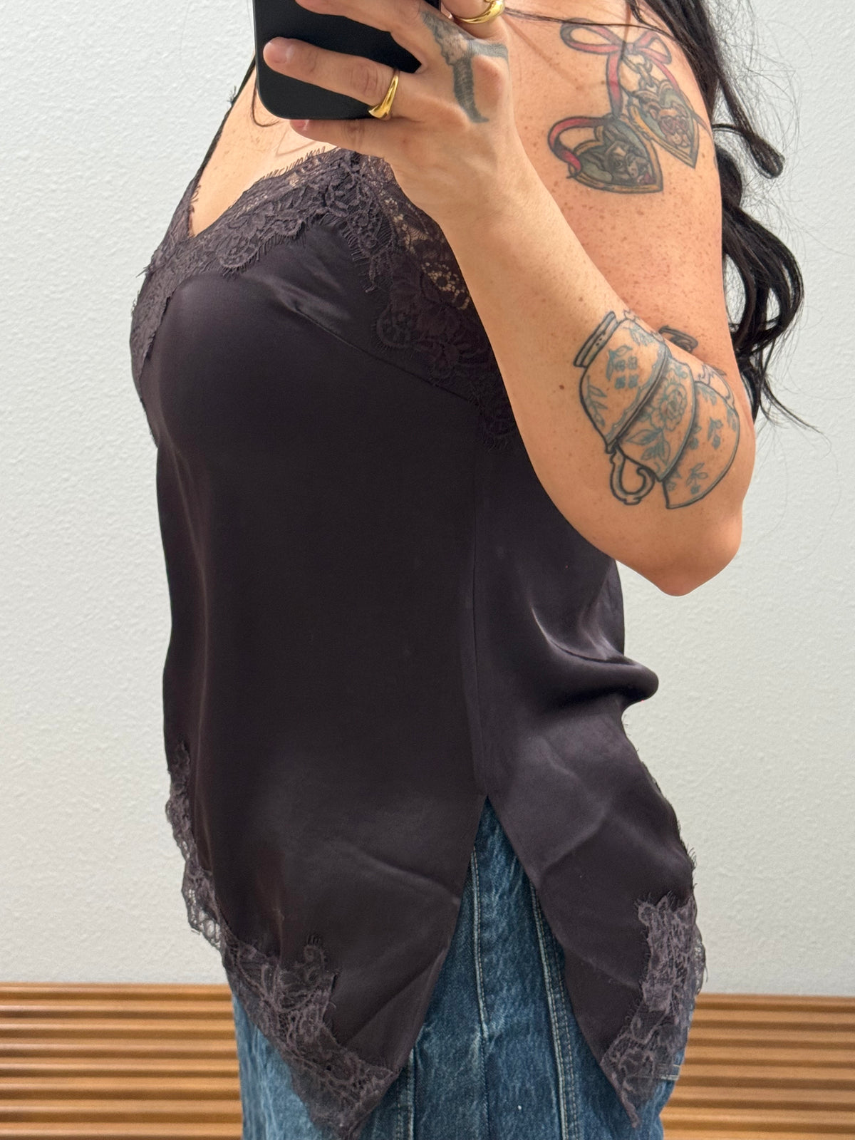 Haven’t You Heard asymmetrical lace tank