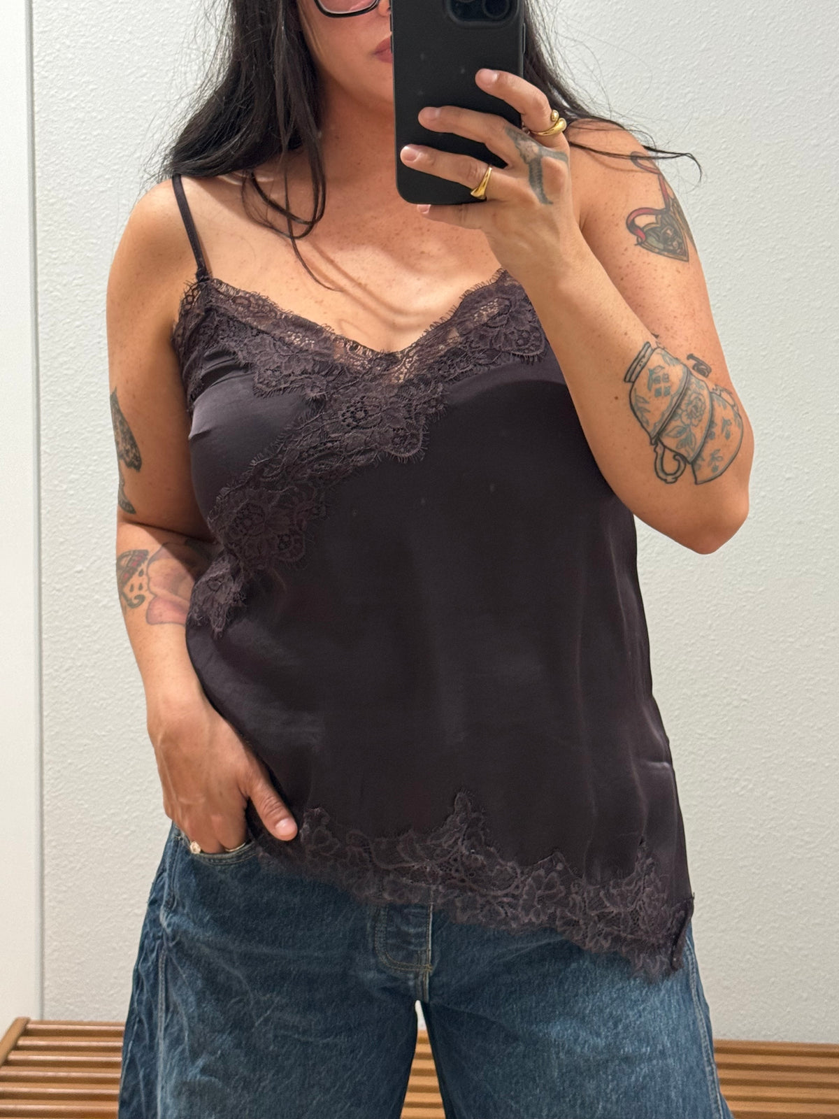 Haven’t You Heard asymmetrical lace tank