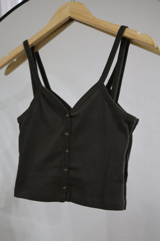 Dress Forum Basic button up crop tank