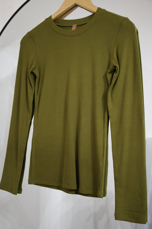 Mono B - Essential Long-Sleeved Micro-Ribbed Athleisure Top