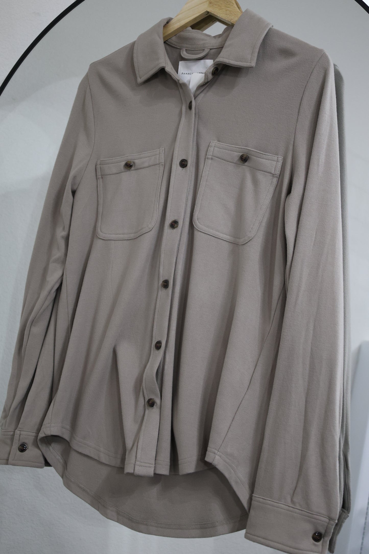 Panache Apparel Co. - Taupe Super Soft Button Up