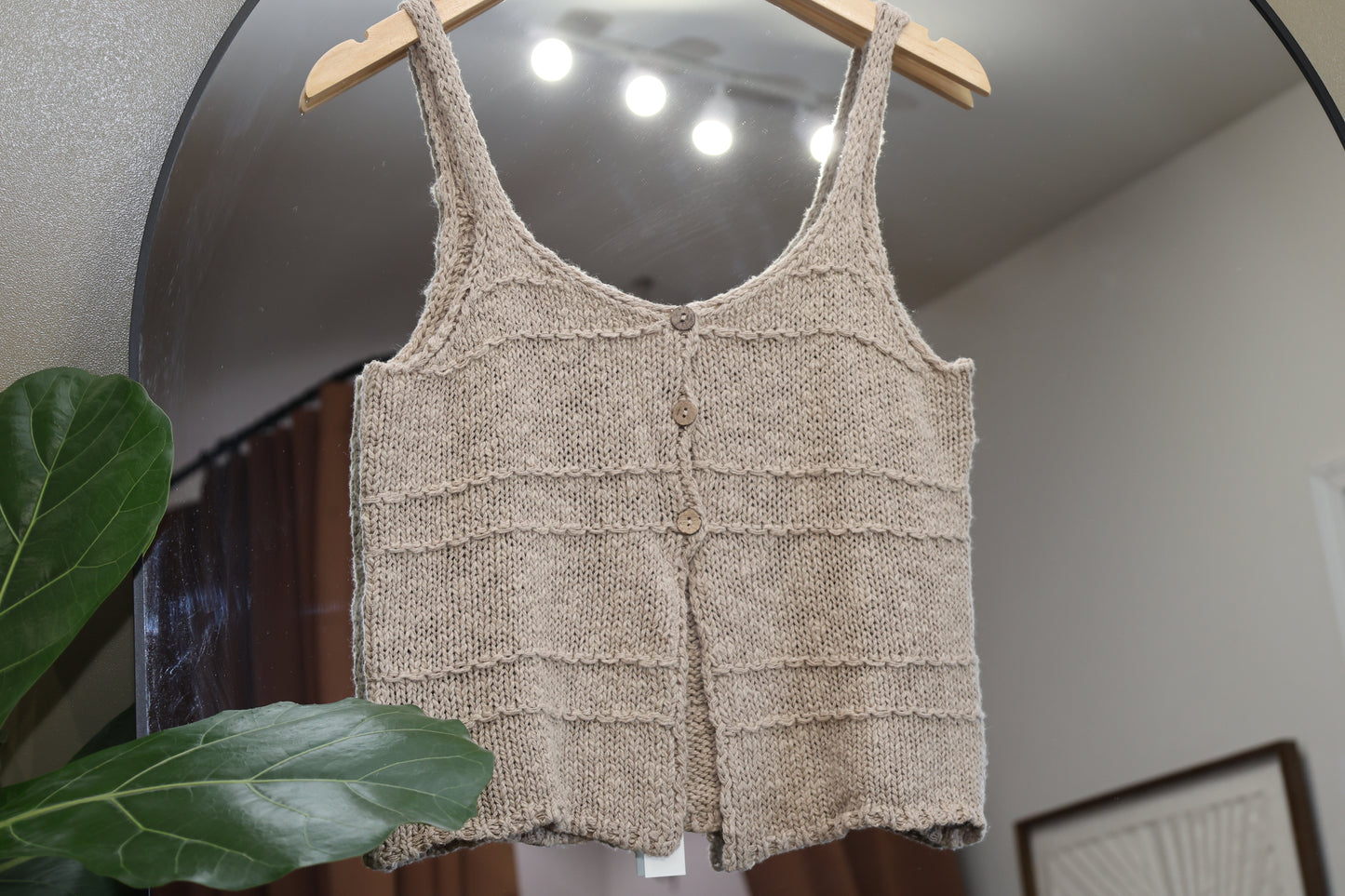 Mustard Seed - FRONT BUTTON CLOSURE SWEATER TANK TOP