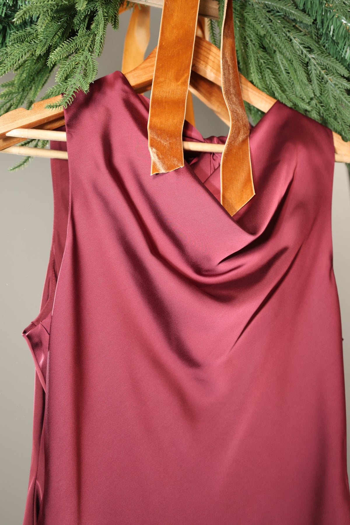 We Have Tonight cowl neck fitted tie back mini dress