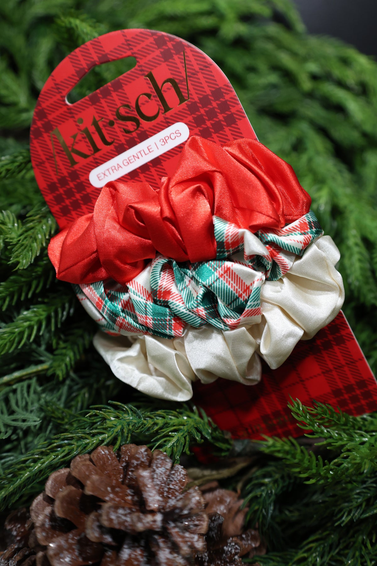 KITSCH - Holiday Scrunchies 3pc Set - Multi-color