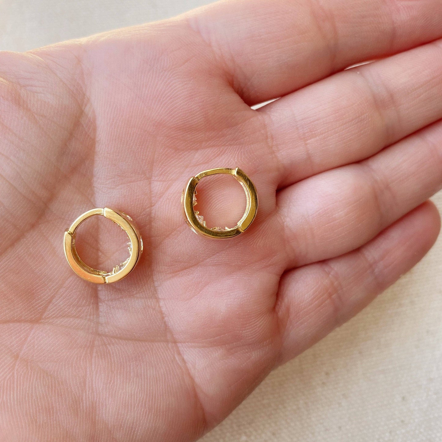 GoldFi - 18k Gold Filled Huggie CZ Hoop Earrings
