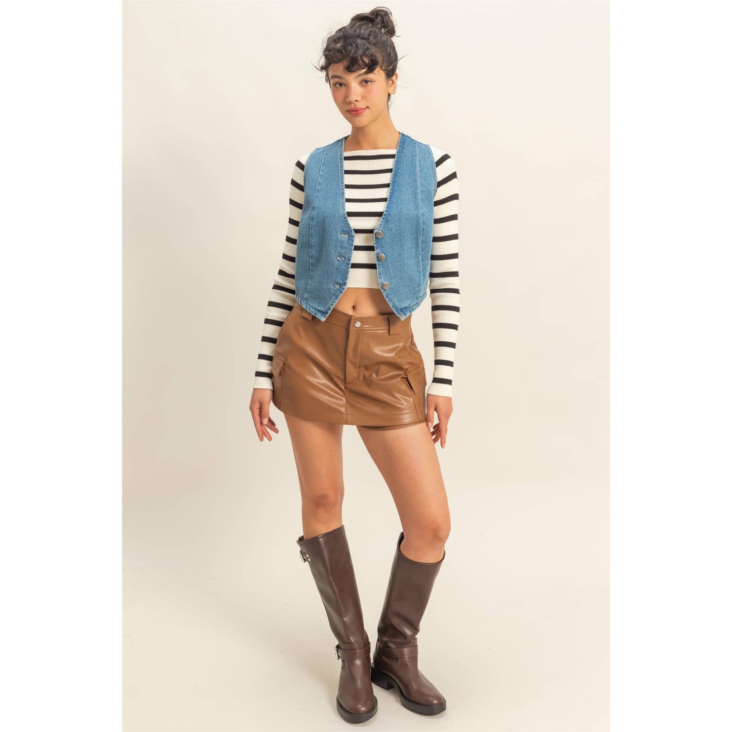 HYFVE - Trendy V-Neck Sleeveless Denim Vest