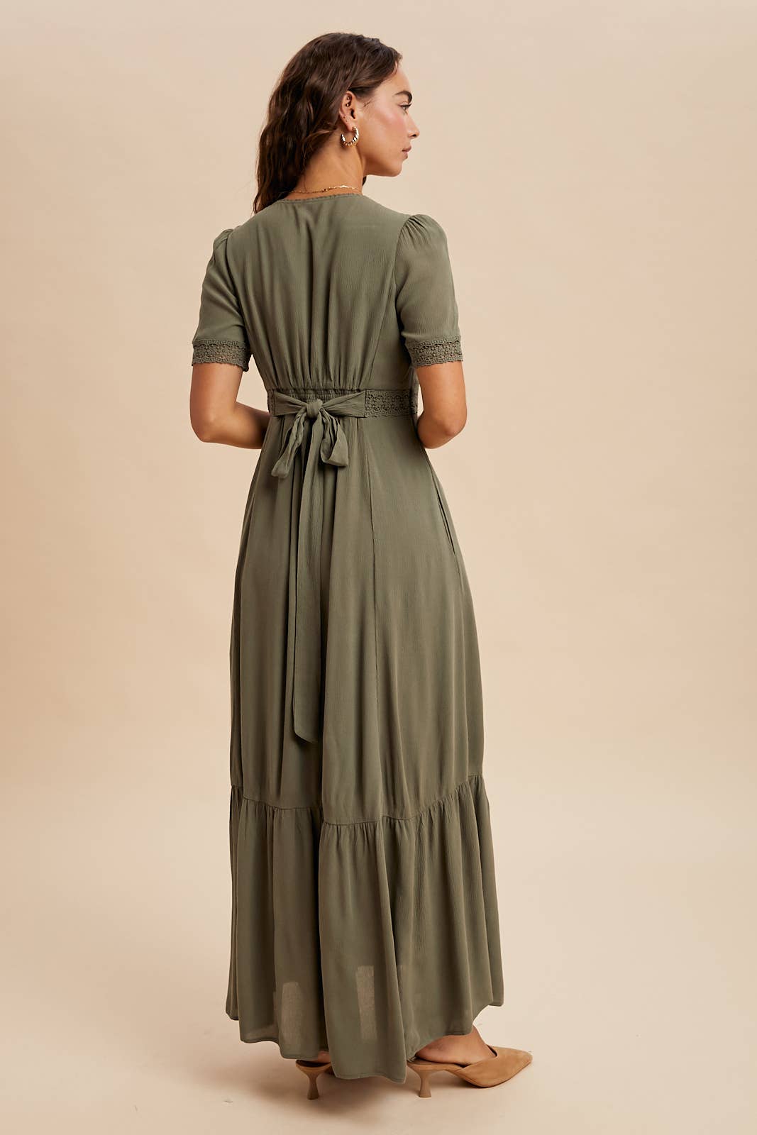 In Loom - LACE TRIM BUTTON DOWN MAXI DRESS