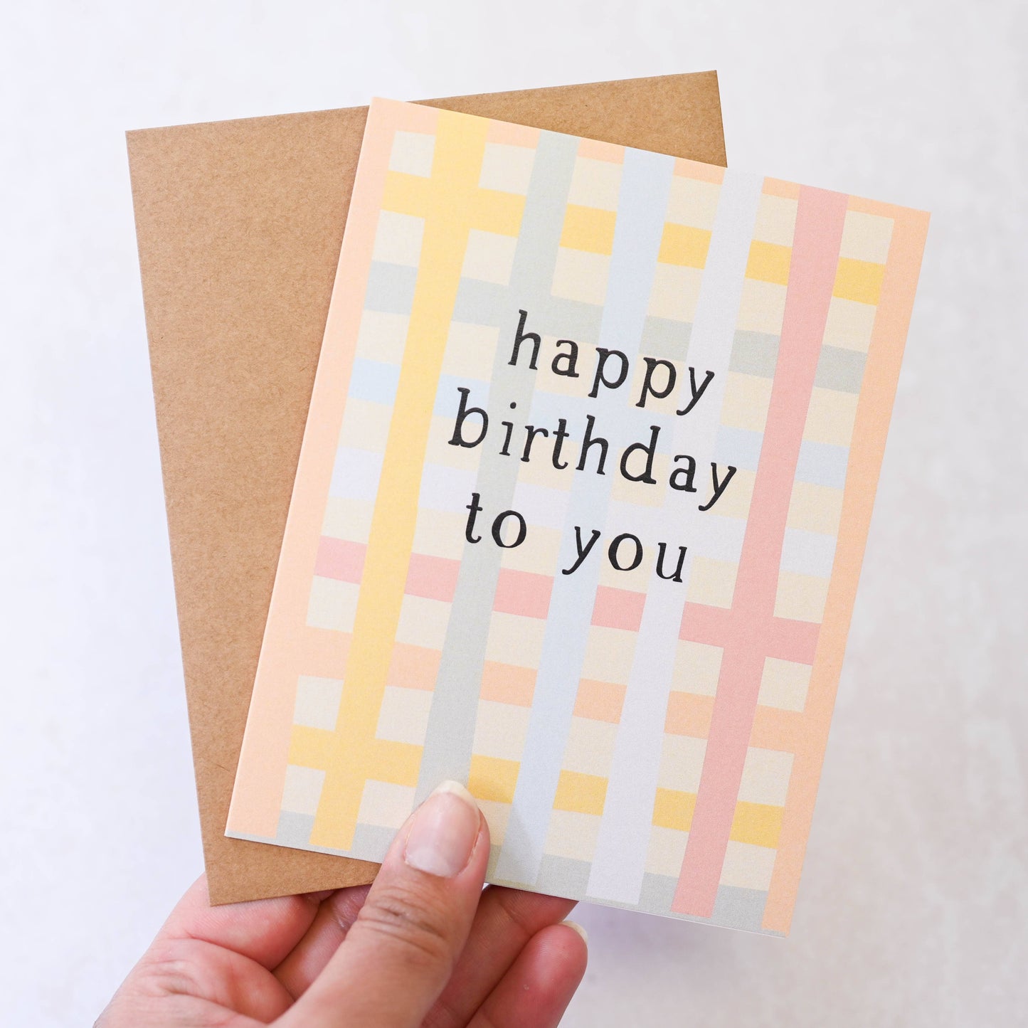 Simple Whimsy - Happy Birthday To You - Colourful Plaid Birthday Card
