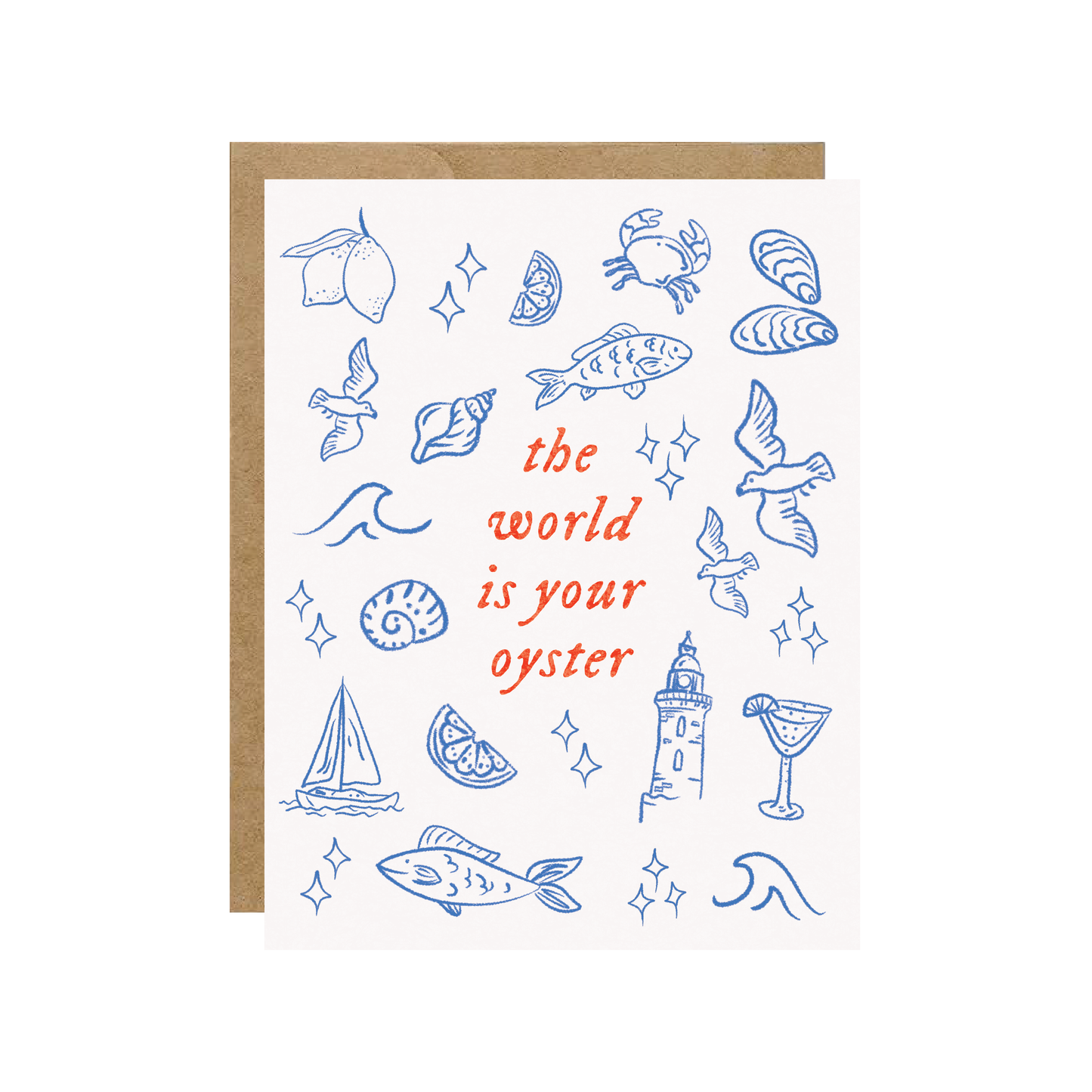 Simple Whimsy - The World Is Your Oyster - Nautical Coastal Card