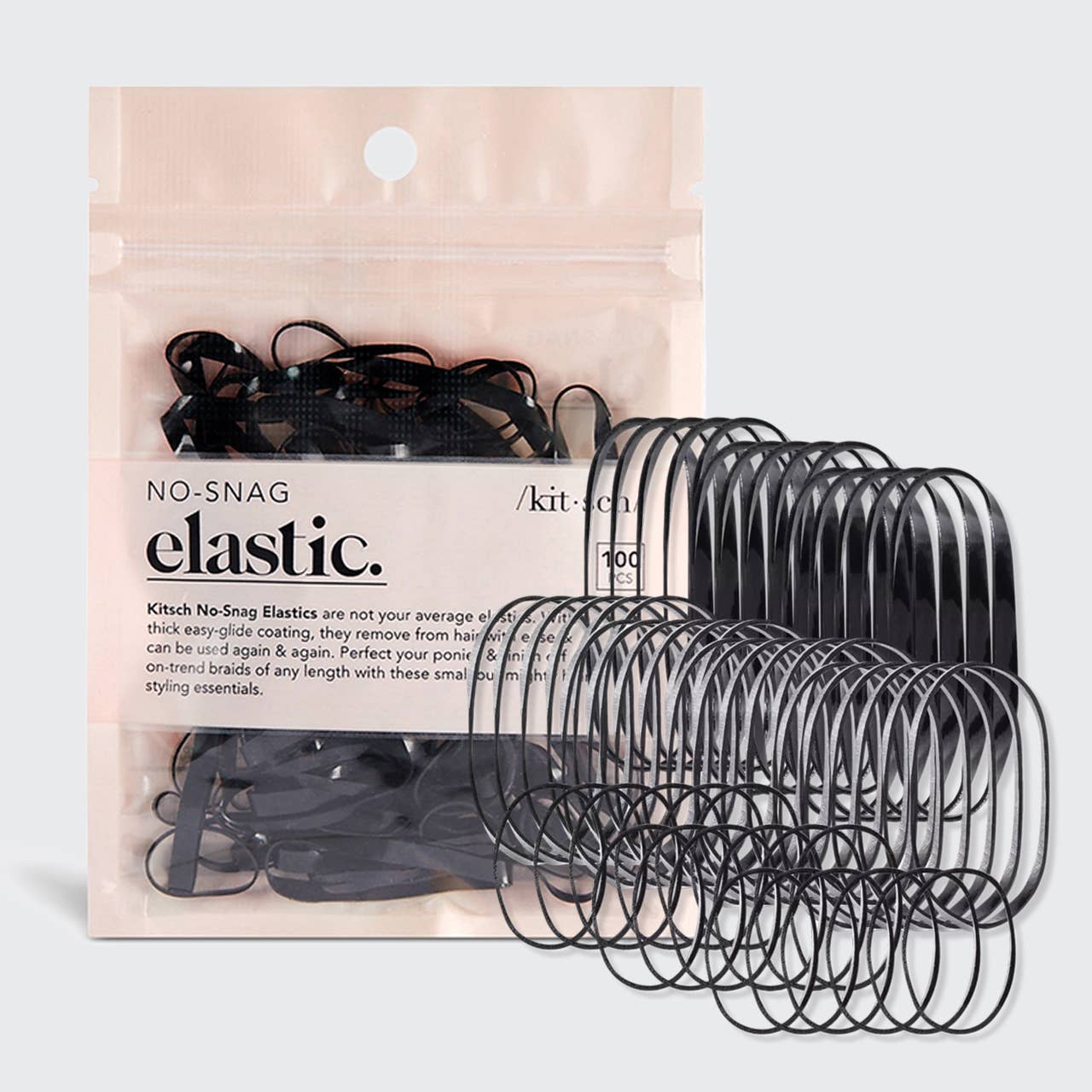 KITSCH - No-Snag Elastic 100pc - Black