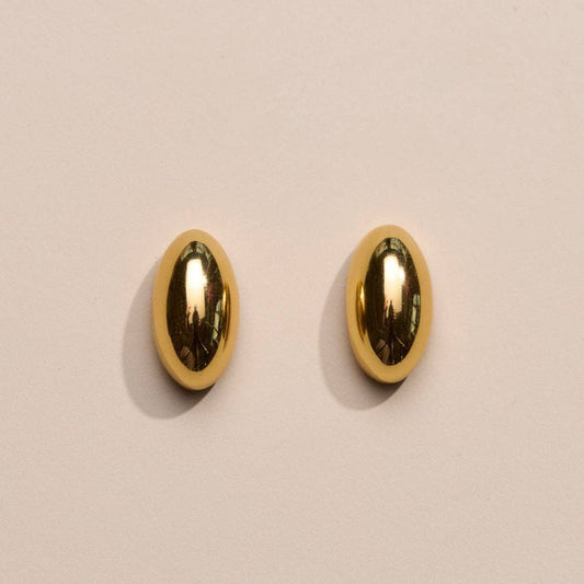 Nickel and Suede - Gold Dome Stud earrings