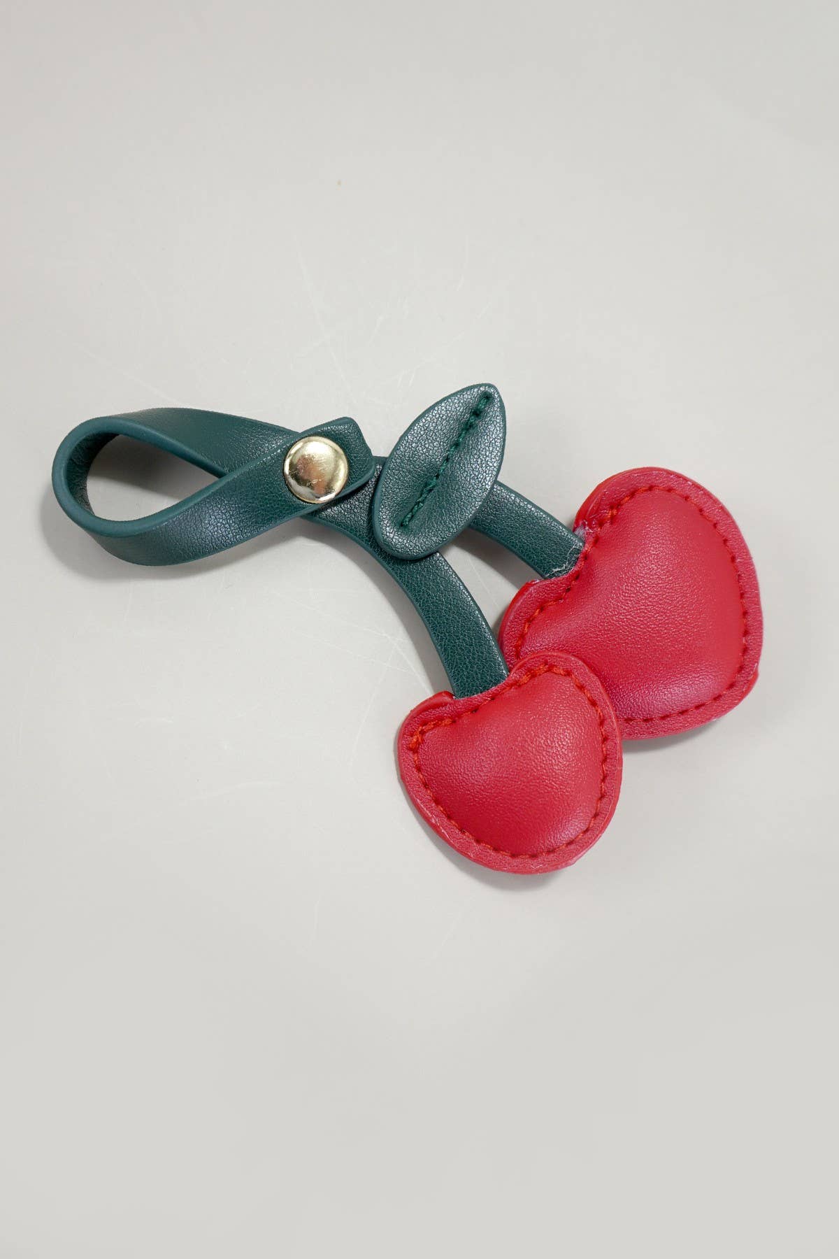 JOSSLYN by wall to wall  VEGAN LEATHER CHERRY BAG CHARM KEYCHAIN