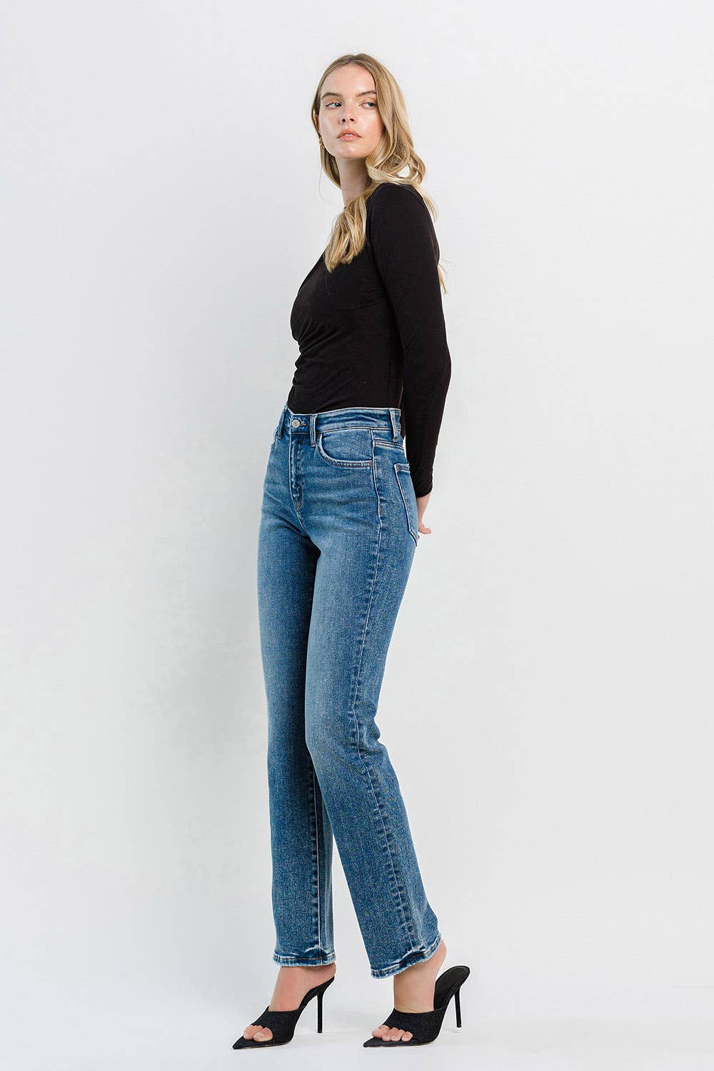 FLYING MONKEY - HIGH RISE STRAIGHT JEANS