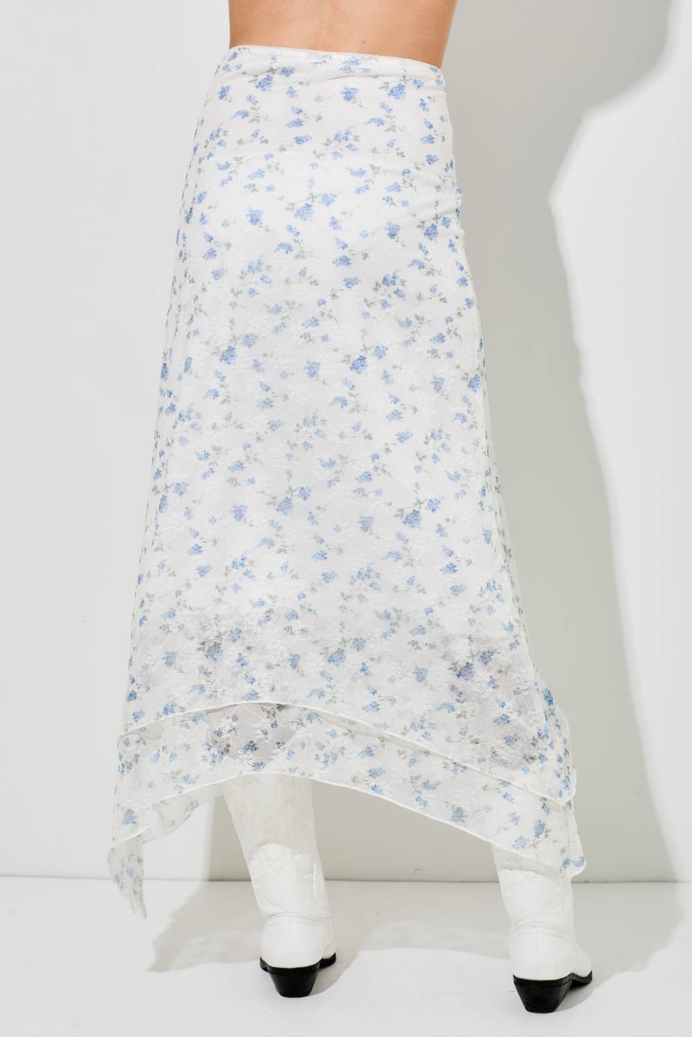 Baevely by Wellmade USA - PRINTED FLORAL MIDI SKIRT