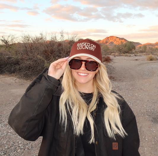 Ruby Moon - Raised On Country Embroidered Hat Brown/Cream