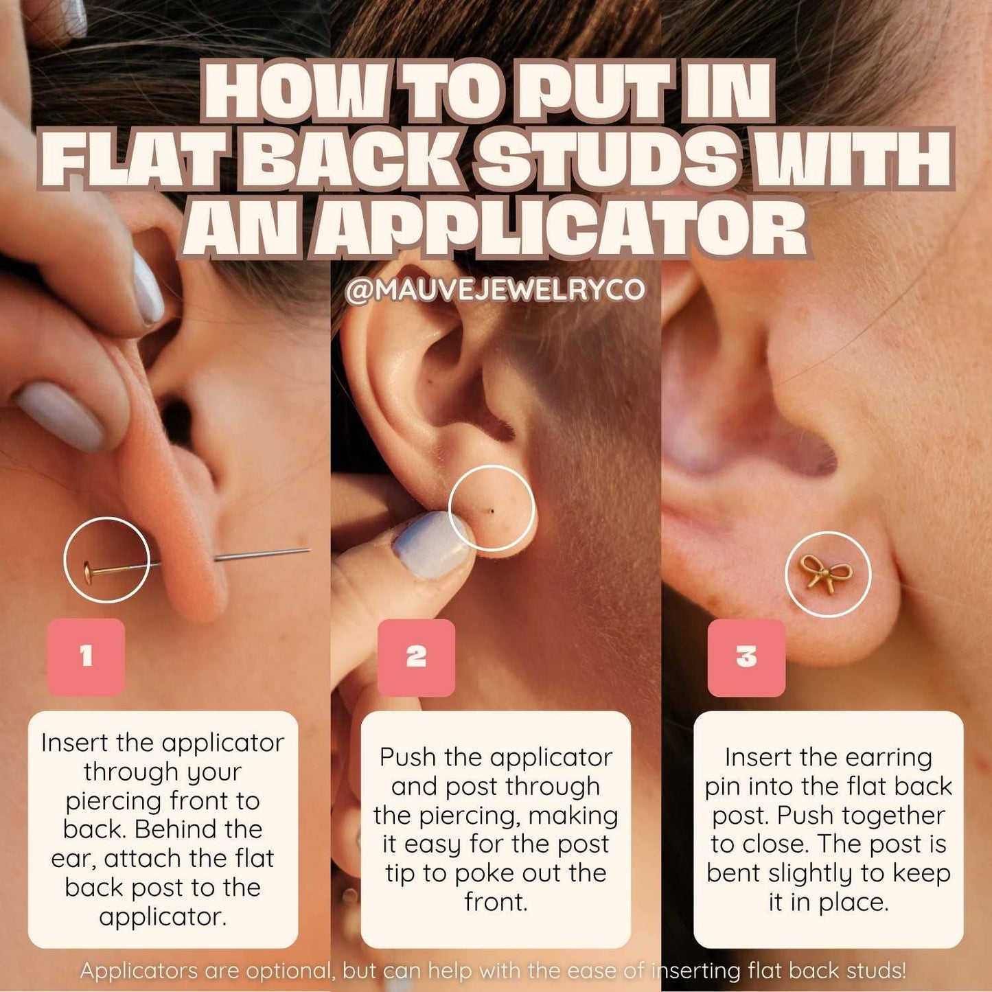 Mauve Jewelry Co. - Diamond Flat Back Studs