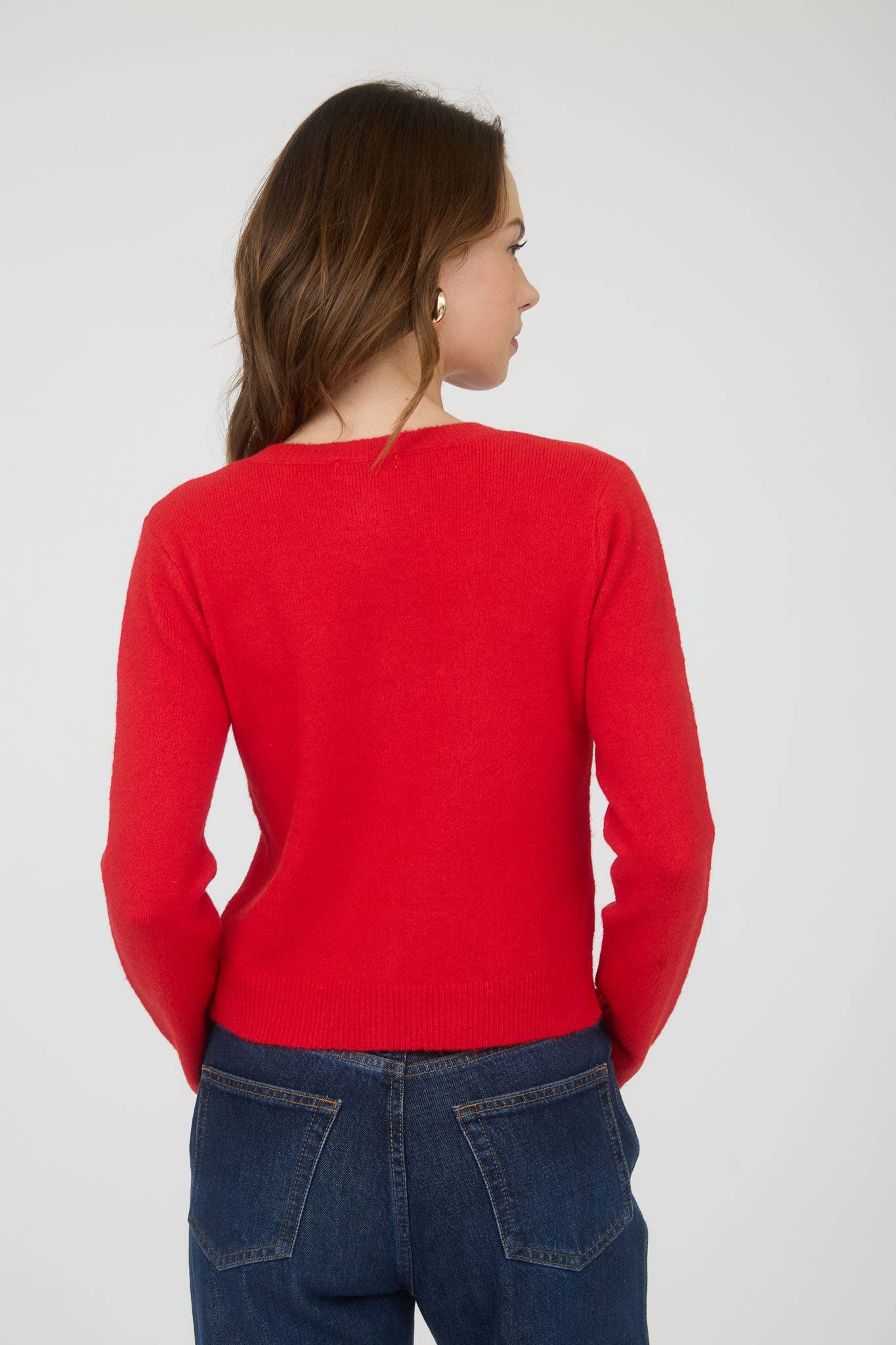 The Workshop Studio - ROUND NECK BUTTON DOWN LONG SLEEVE CARDIGAN