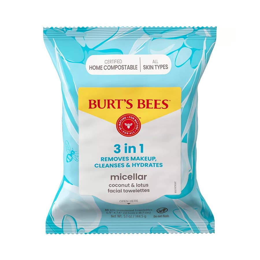 Burt's Bees - Micellar 3-In-1 Facial Towelettes With Coconut & Lotus 30 Ct