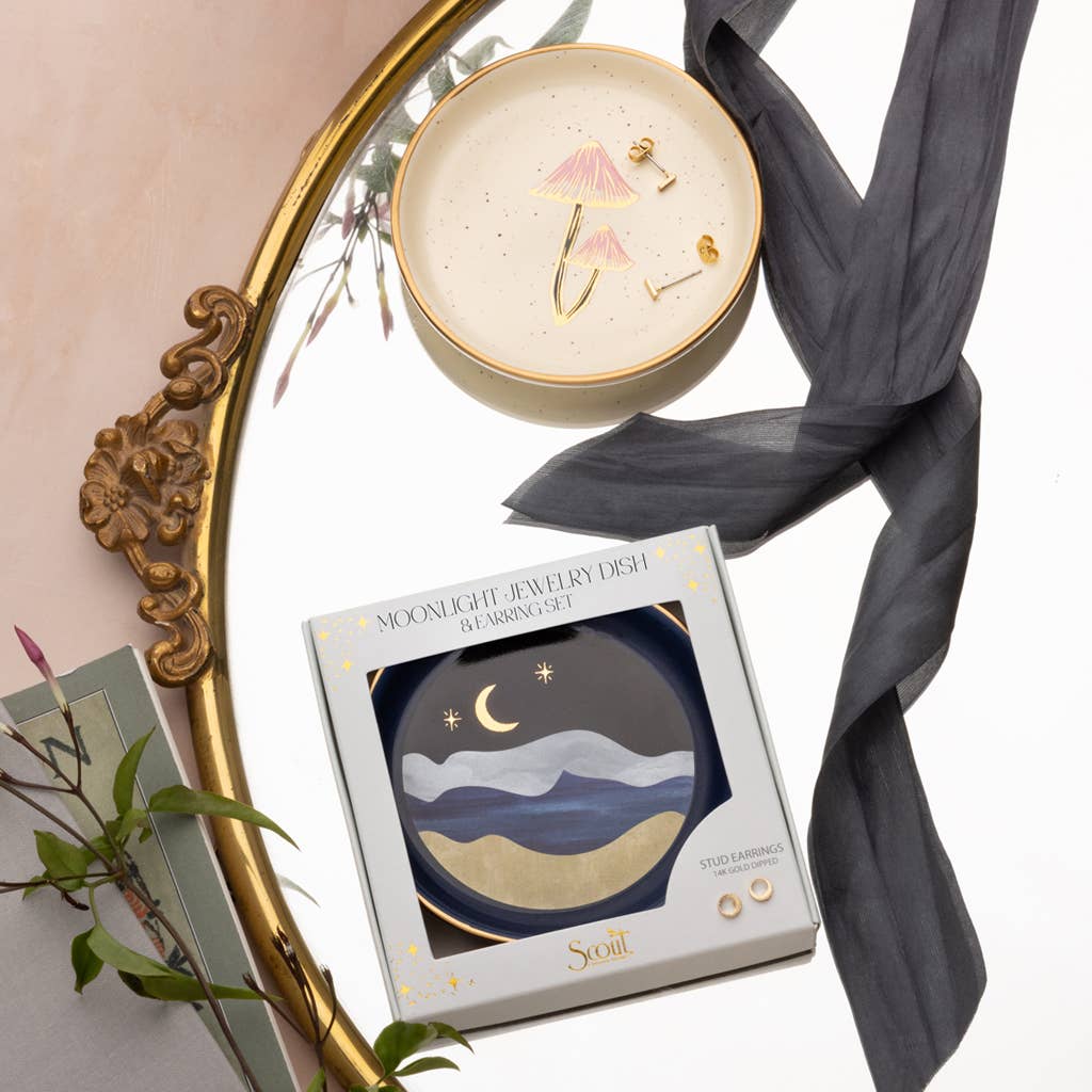 Scout Curated Wears - Jewelry Dish & Stud Earring Set - Daisy/Vanilla