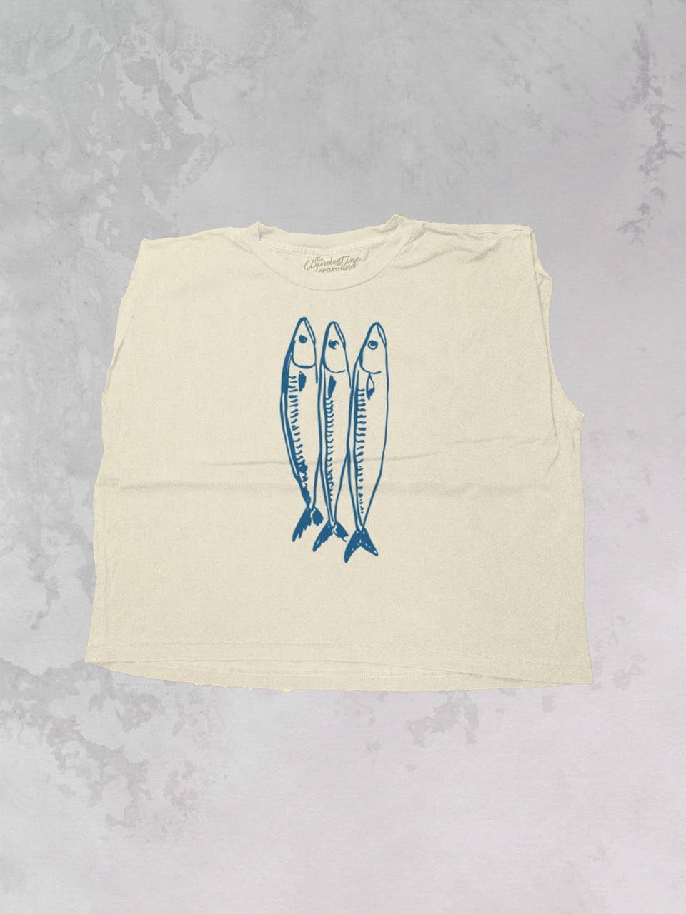 The Clandestine Underground - Three Little Fish, Summer Vintage Cropped Muscle Tank