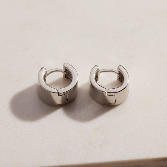 Nickel and Suede - Silver Classic Huggie earrings