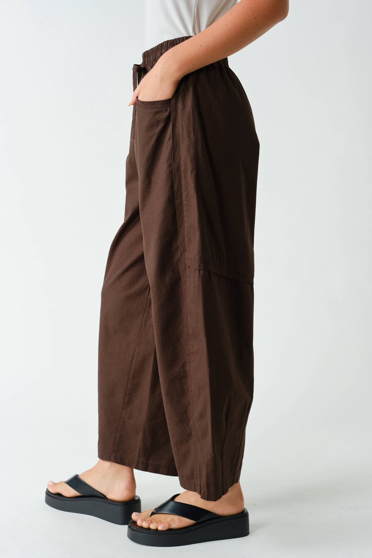 Mono B - Ember Cotton Barrel-Leg Utility Pants