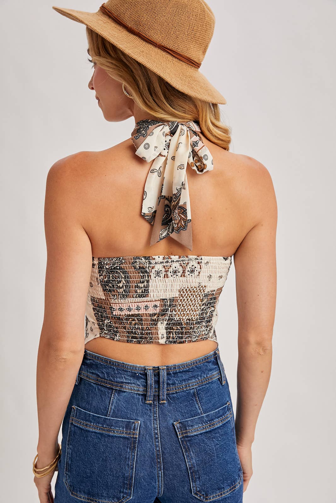 Bluivy - PAISLEY CROSSOVER HALTER NECK BANDEAU TOP