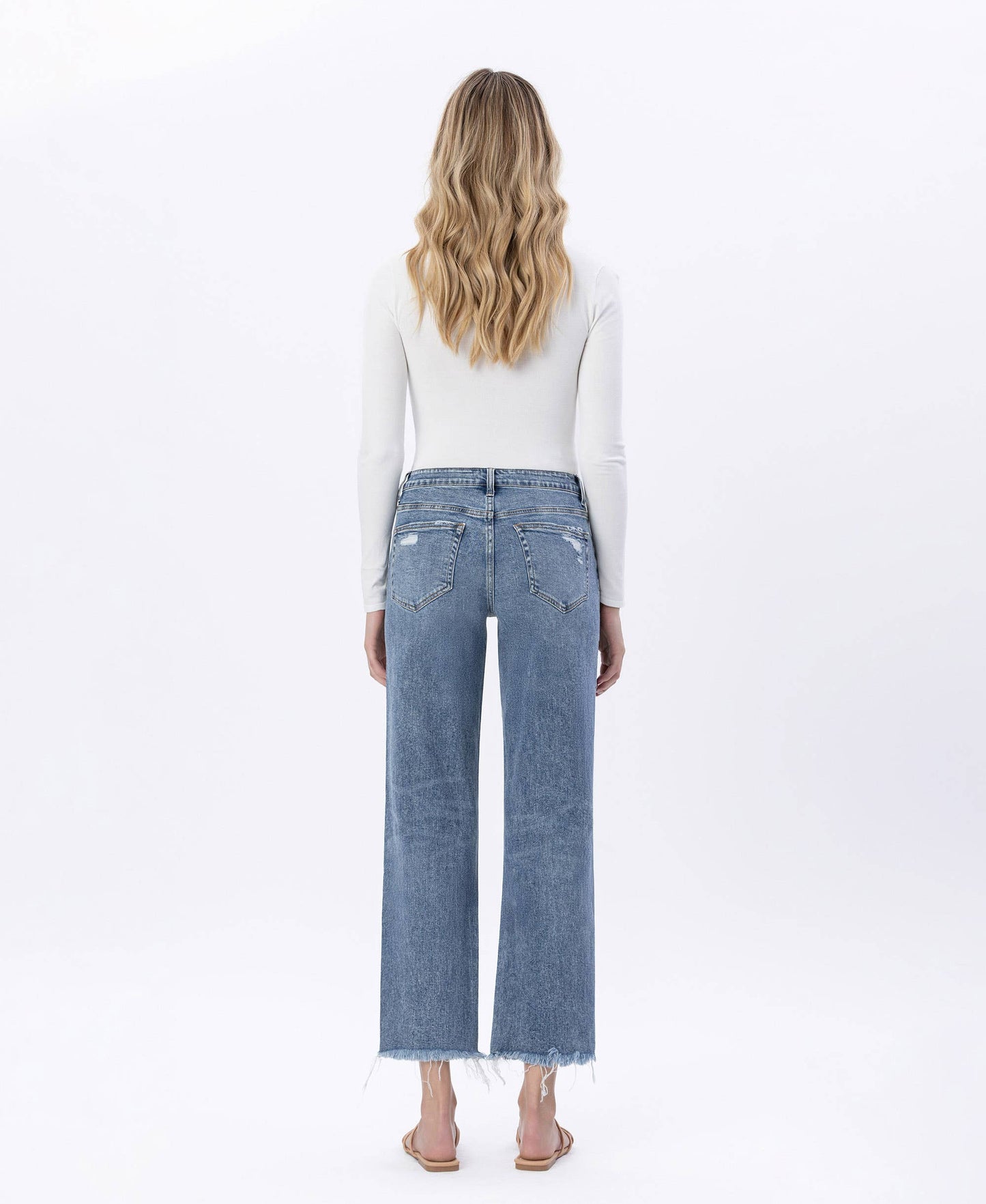 FLYING MONKEY - HIGH RISE DISTRESSED DAD JEANS