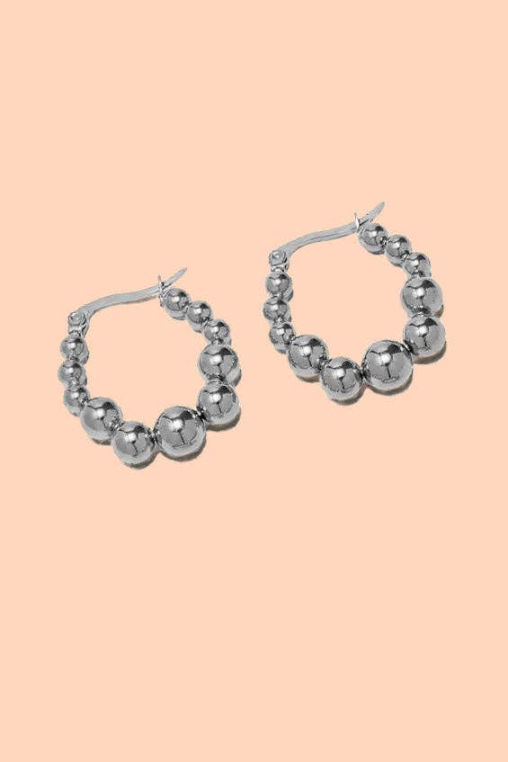 Peter and June - Elio Hoops - Stainless Steel