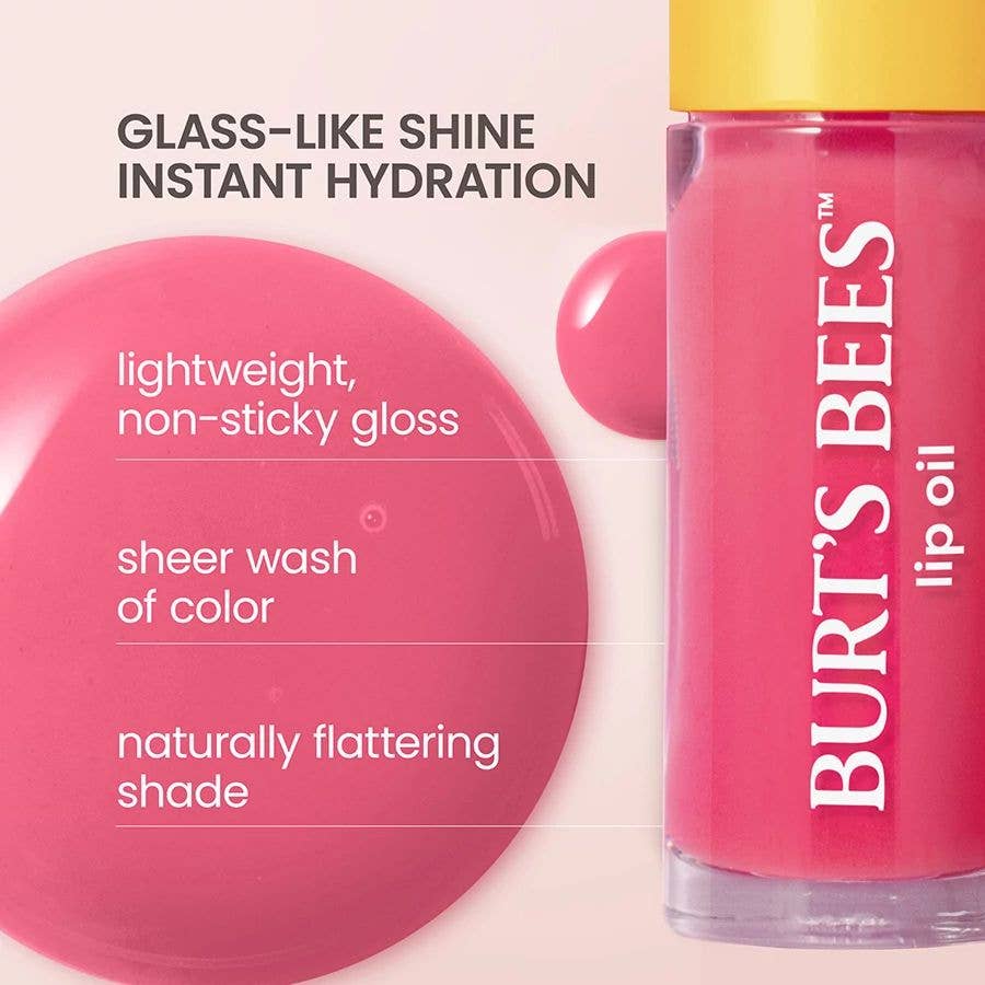 Burt's Bees - Pink Sky Lip Oil With Jojoba Oil 0.5 oz. Blister Box