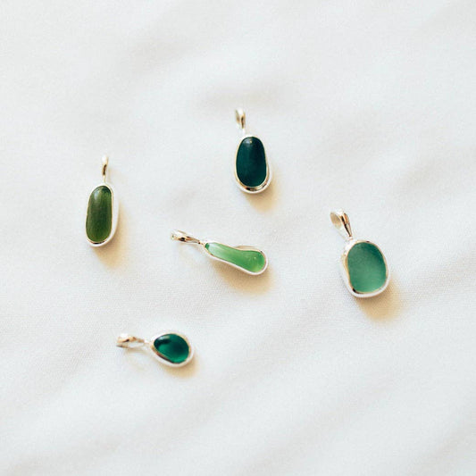 The Salty Gem - Green Sea Glass Necklace (Handmade)