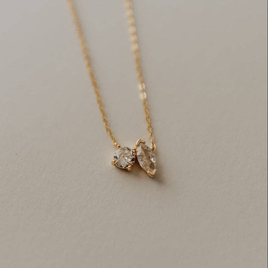 Mauve Jewelry Co. - Sloane Two Stone Diamond Necklace