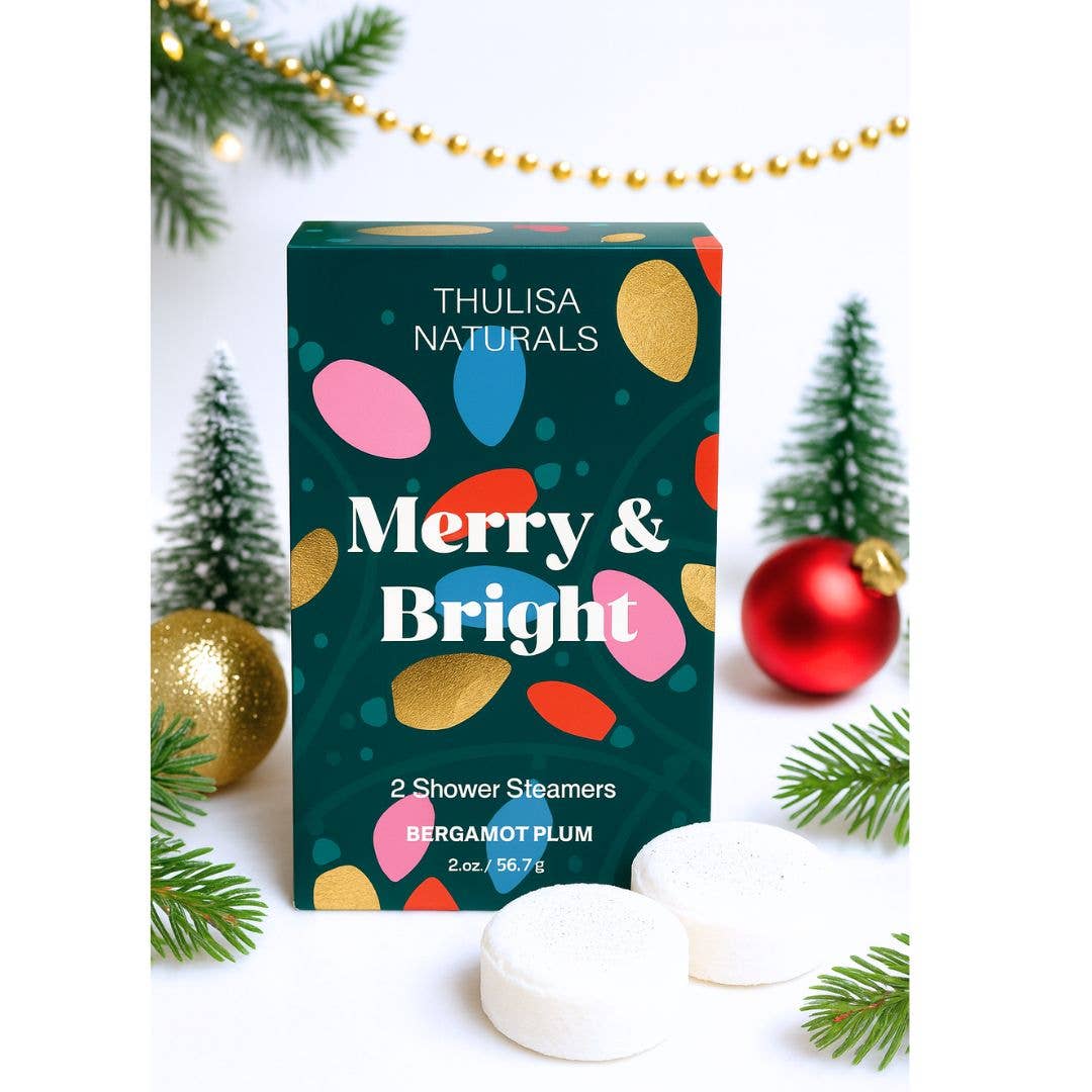 Thulisa Naturals™  | Bath + Body - Holiday Shower Steamers – Bergamot Plum | 2 Pack Gift