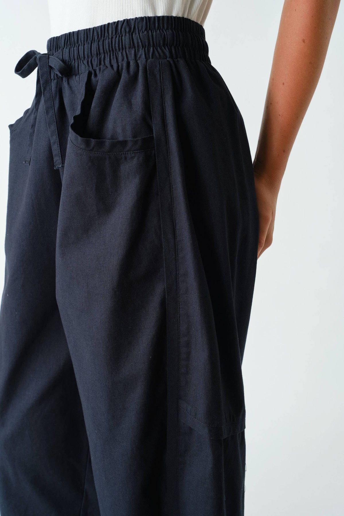 Mono B - Ember Cotton Barrel-Leg Utility Pants