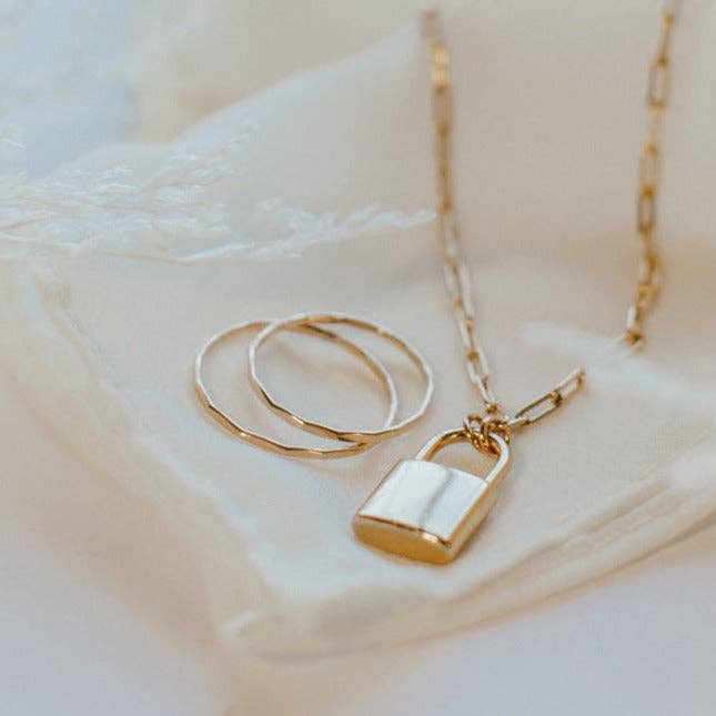 With You Always Gold Filled Lock Necklace