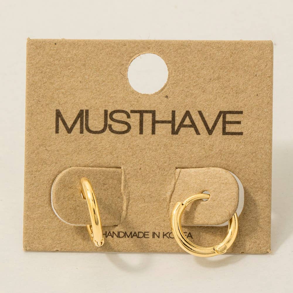 Fame Accessories - Minimalist Mini Huggie Earrings
