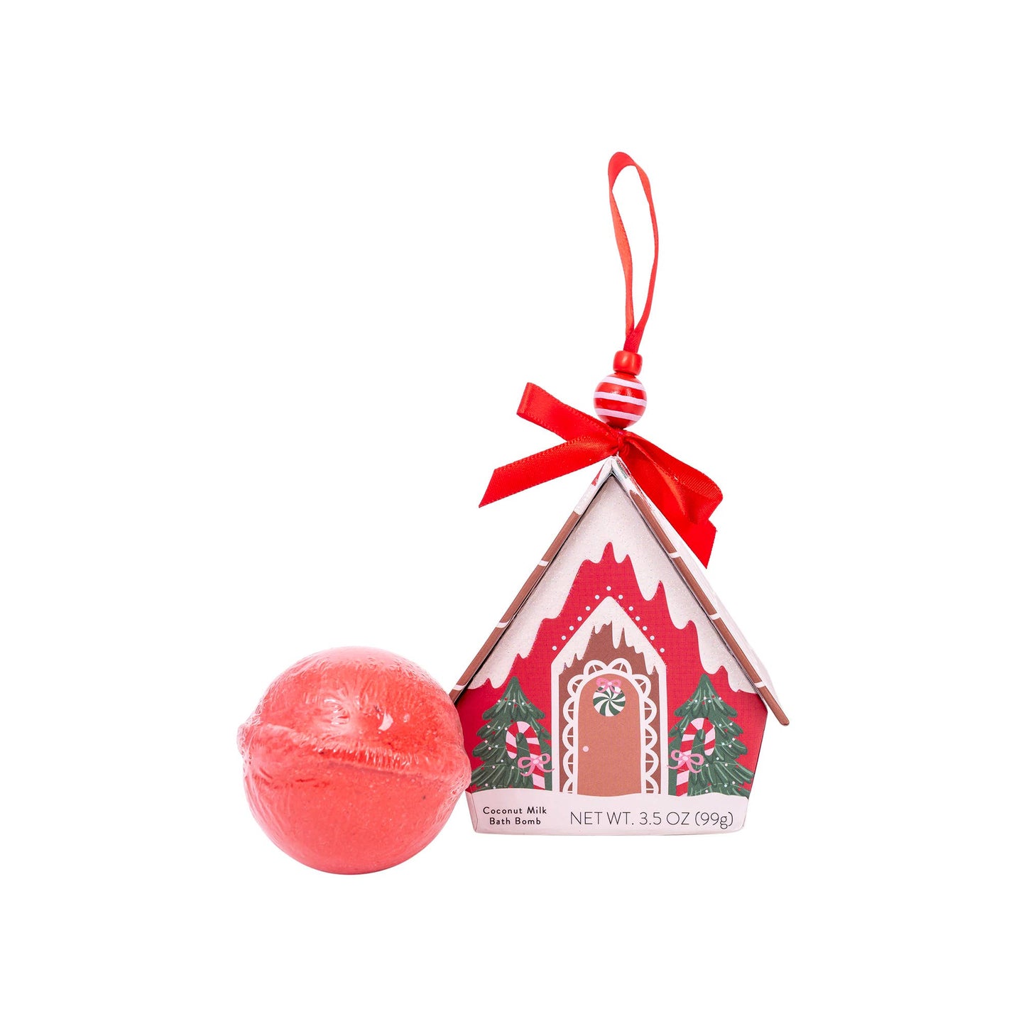Cait + Co - Bath Bomb Christmas Ornament House - Red