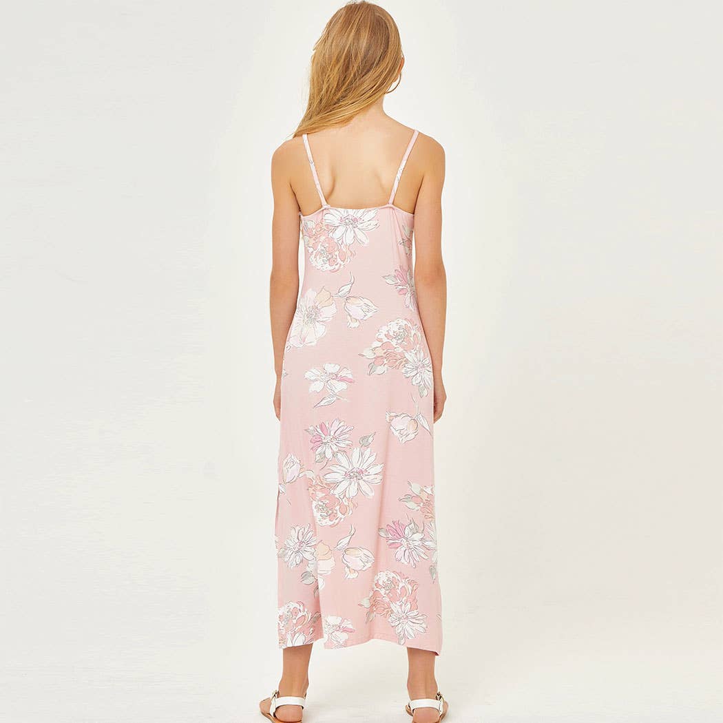Good Girl - Floral Sleeveless Maxi Cami Dress