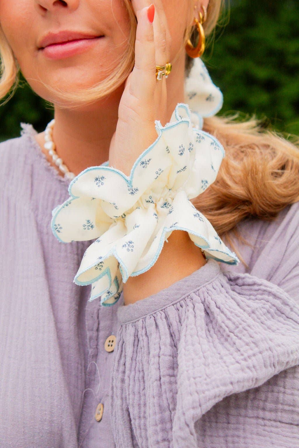 Shop Andi - Scallop Double Ruffle Scrunchie