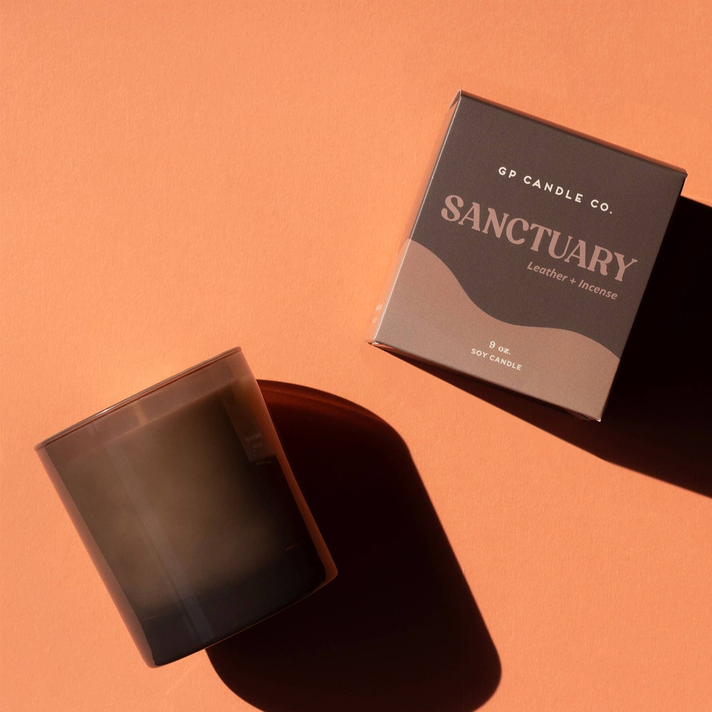 GP Candle Co. - Sanctuary 9 oz. Hue Candle (Leather + Incense)