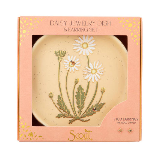 Scout Curated Wears - Jewelry Dish & Stud Earring Set - Daisy/Vanilla