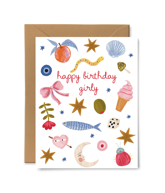 Pink Pigeon Studio - Happy Birthday Girly Card