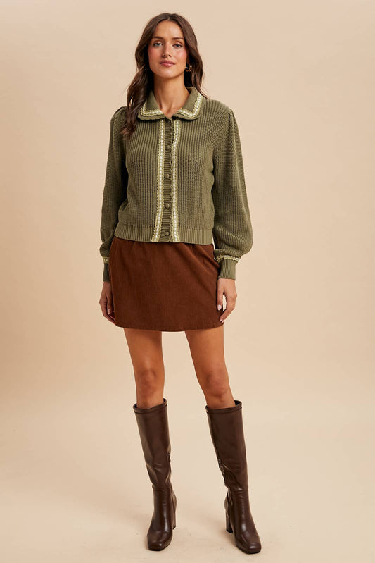 In Loom - DOLL COLLAR KNITTED CARDIGAN