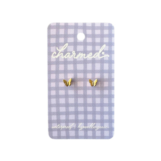Shop Charmed Co - Gold Butterfly | Hypoallergenic & Screw-back earrings