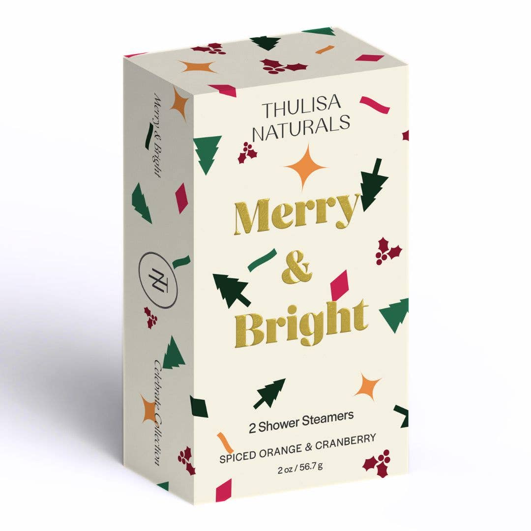 Thulisa Naturals™  | Bath + Body - Christmas Shower steamers | 2 pack Spiced Orange + Cranberry